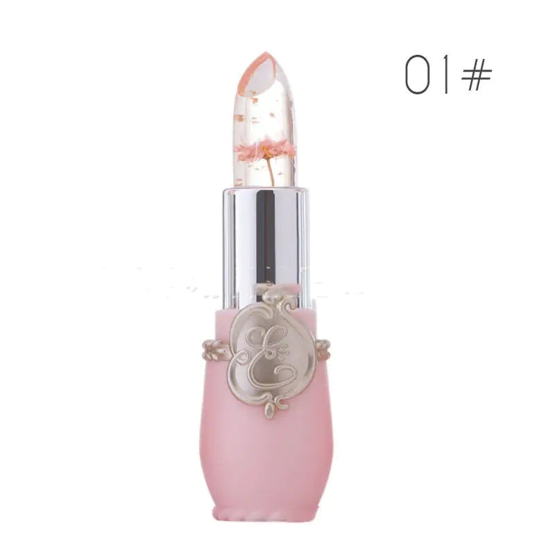 Color Changing Dried Flower Jelly Lip Balm for Women