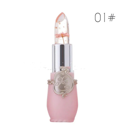 Color Changing Dried Flower Jelly Lip Balm for Women